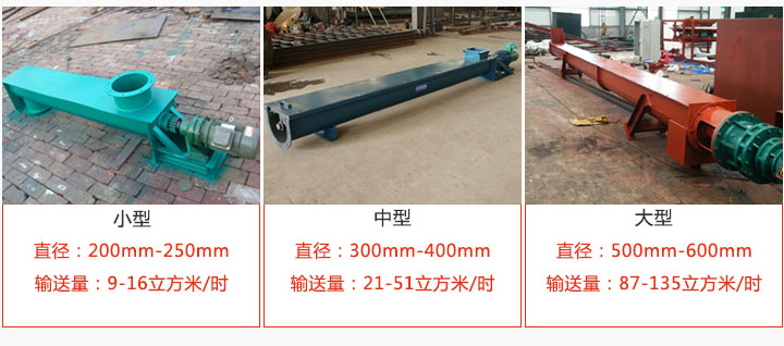 U型螺旋輸送小型，中型，大型產(chǎn)品展示